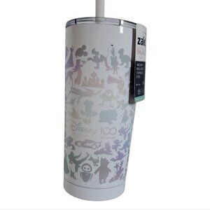 Zak! Disney 100 Years Stainless Steel Travel Tumbler Cup Rainbow Iridescent 19.5